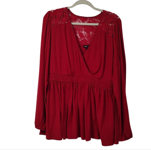 Torrid Red Babydoll Top Size 2 - Picture 1 of 4